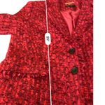 Donna Karan DKNY  New York Tweed Two Button Blazer red With Fringe size 14 Photo 8