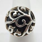 Onyx BARSE Sterling Silver Filigree Overlay Ring Photo 6