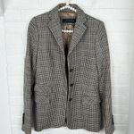 ZARA Wool Blend Brown Houndstooth Knit Blazer Jacket Size XS Photo 1
