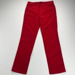 Talbots Corduroy Straight Leg Pant Jeans Cherry Red Mid Rise Size 4 Photo 8