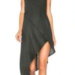 SIR The Label Rosa Linen Asymmetric Midi Dress in Forest Size 1 Retail $190 Photo 2