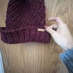 Adidas Burgundy Knit Beanie with Gray Highlights Photo 2