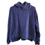 Aerie Velour Cropped Hoodie Oversized Fit Pullover Loungewear Purple Size Large Photo 0