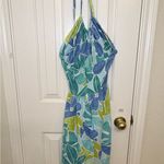 Lulus  Exotic Days Tropical Print Cutout Halter Midi Dress Vacations Resortwear M Photo 7