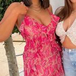 Boutique Pink Printed Sun dress Size L Photo 0