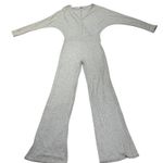 Femme Luxe Women's Gray Ribbed Knit‎ Wide Leg Jumpsuit UK 10 V Photo 0