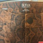 a.n.a NWT A New Approach Perfect Skinny Jeans Mid Rise Brown Snake Skin Photo 3