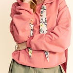 Davi & Dani  Boho Printed Drawstring Hooded Sweatshirt Large Photo 0