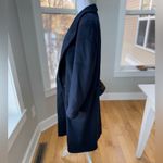 Vintage Ashley Scott Petites Navy Blue 100% Wool Long Dress Car Coat Size Medium Photo 1