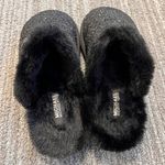 Michael Kors Slipper Janis Black Glitter House Shoes Faux Fur Slip On 6.5 7 Photo 4