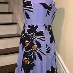 J.Crew Lilac Navy Large Floral Sleeveless Round Neck Fit & Flare Dress Sz 6 NWT Photo 4