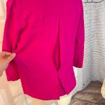 Theory 3/4 sleeve fuchsia hot pink silk zipper neckline blouse size petite Photo 8