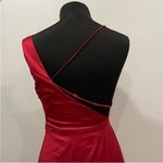 Lulus Sereno Wine Satin Cowl Neck Asymmetrical Midi Dress Small S Photo 6