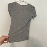 Urban Outfitters TRULY MADLY DEEPLY  Plunging Tee Gray Ribbed V-Neck Y2K Baby Tee Photo 11