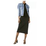 frame denim FRAME Rosette Puffed Sleeve Denim Light Blue Jean Jacket Size Small Photo 12