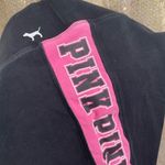 PINK - Victoria's Secret  black hot pink mesh ankle leggings, S GUC Photo 4
