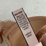Victoria's Secret  Plunge Bra 36DD Beige Floral Lace Gold‎ Hardware Lingerie Photo 4