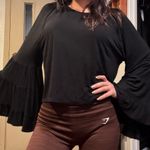 H&M Black whimsygoth boho bell sleeve shirt, size medium  Photo 0