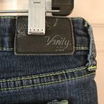 Premium Vanity Collection Women Jeans Size 29x33 Neon Green Thread Y2K Low Photo 5