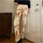 ZARA  Funky Marbled Flare Jeans Size‎ 26 Cream Brown Photo 2