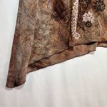 Dress Barn Brown Embellished top Sz L 3/4 Sleeve Boho Whimsigoth Fairycore Y2K Photo 3