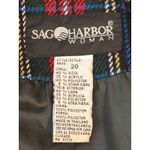 Sag Harbor Woman Plaid Blazer Jacket Black Red Green Wool Blend Size 20 Chrismas Photo 3