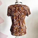 No Comment Brown Ditsy Floral Top, Cottagecore,‎ Coquette, Y2K, Vintage, Academia, Large Photo 2
