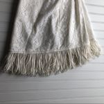 Vintage Cardigan Shawl White Size Medium Collar Wedding Fringe cottagecore boho Photo 7