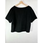 Cider  Black Ribbed Knit V-Neck Short Sleeve Top 4X Photo 7
