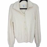 Susina Teddy Fleece Knit Cardigan Sweater Ivory S Photo 5