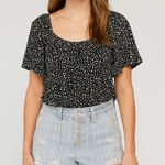 Happily Grey Women's High Rise Striped Denim Shorts Photo 0