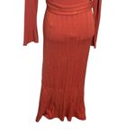 Anthropologie  Elsa Button Front Midi Dress Women’s Size XS Rust Orange Belted Photo 9