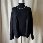 Vintage 80s 90s Worthington Taiwan Mohair Blend Soft Fuzzy Black Cardigan Size M Photo 7