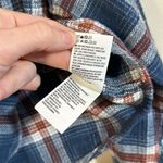 American Eagle  Blue Red White Plaid Stripe Crop Long Sleeve Shirt Women Small Photo 4