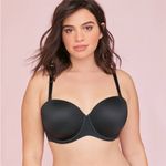 Cacique 💥 Black Lightly Lined Multi-Way Strapless Bra Photo 3