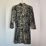 J. McLaughlin Zebra Animal Print Catalina Cloth Stretch Faux Wrap Dress M Photo 8