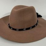 American Eagle AE Floppy Wool Hat in Taupe with Woven Hat Band Boho Chic Photo 0