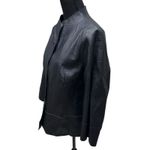 Chico's Jacket Kimberly Reversible Midnight Lava Leather Animal Snake Print L Photo 5