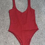 l*space L* Arizona Ribbed One Piece Swimsuit Deep V Neck Low Scoop Back Redwood 10 Photo 1