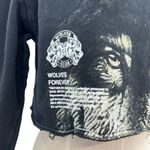 Darc Sport Wolves Cropped Hoodie Sweatshirt Eyes Utah Black Size Small Photo 4