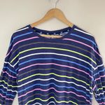 Gap  Women’s Navy Blue Rainbow Striped Long-Sleeve Tee, XL Photo 2