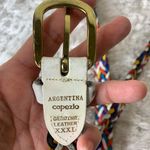 Capezio Vintage Braided Woven Leather Belt White Multicolor XXXL Red Photo 3