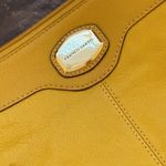 Franco Sarto yellow shoulder bag purse woven leather marigold mustard boho EUC Photo 2