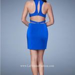 La Femme  Sexy Short Mini Cutout Cocktail Dress Blue Rhinestones Size 2 S… Photo 1