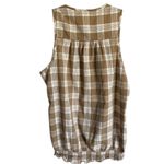 Patagonia Sleeveless Plaid Organic Cotton Blouse Size 4 Olive Casual Photo 1