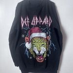 Def Leppard  Sweatshirt Womens Xtra Small Black Christmas Holiday Jumper Crew Photo 0