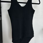 Abercrombie & Fitch Abercrombie Black Ottoman Ribbed Scoop Neck Bodysuit  Photo 1