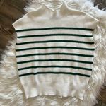 Merokeety Ivory Striped Mockneck Sleeveless Sweater Top Photo 2