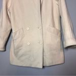 Vintage Peacoat Coat Wool Blend Cream Size 7/8 Double Breasted Photo 3