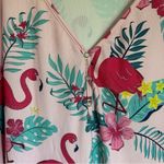 Unbranded Pink Floral Flamingo Print V Neck Ribbed Long Sleeve Top Size 4X Photo 3